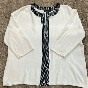 Designers Originals White and Black Polka Dot Blouse